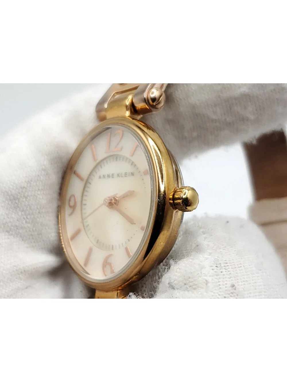 Anne Klein Women Watch New Battery Rose Gold Tone MOP Dial 26mm